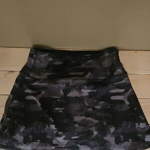Marika Black and Gray Mini Camo Skort